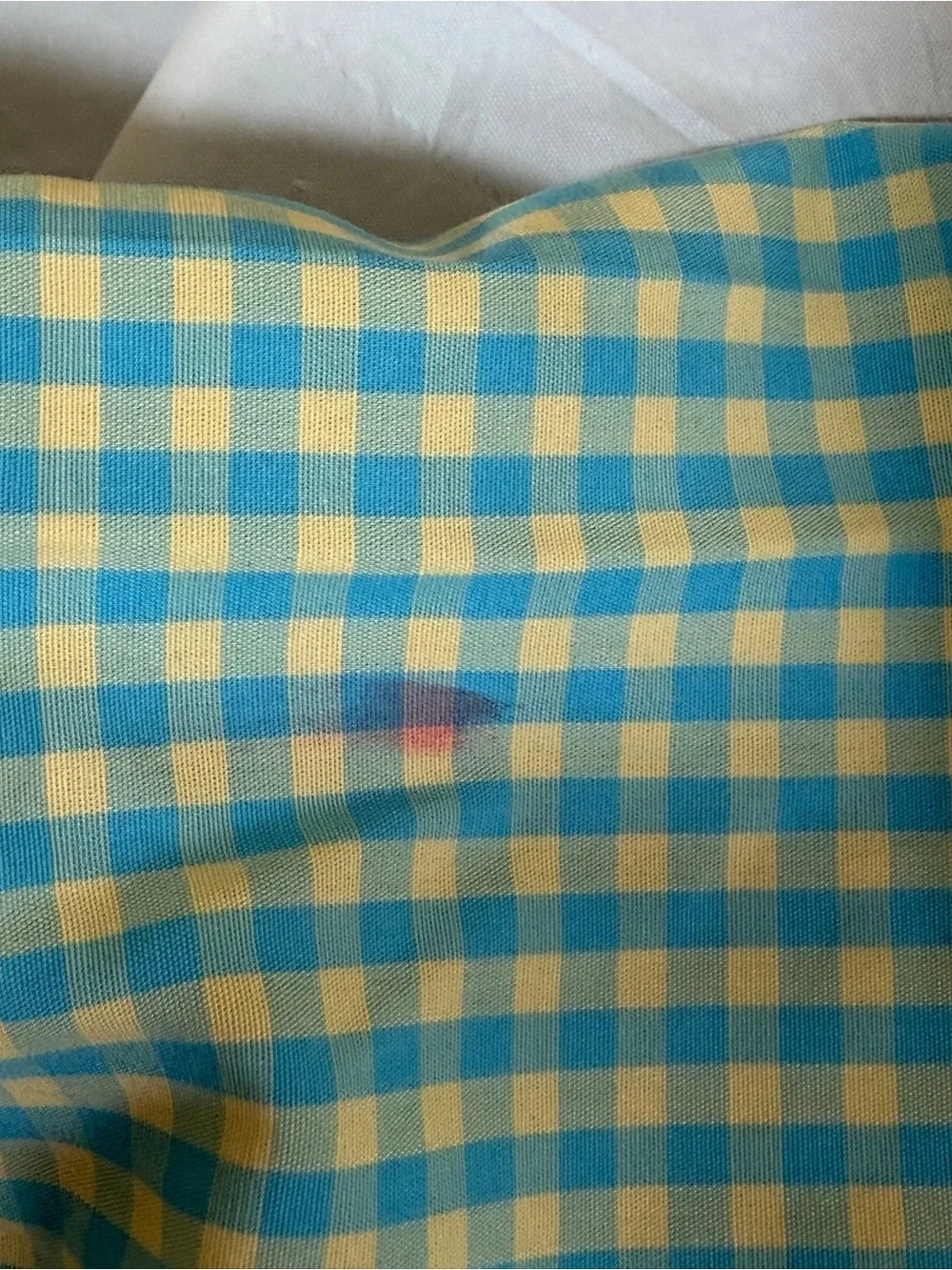L.L. Bean Yellow and Blue Gingham Button-Down Shirt‎